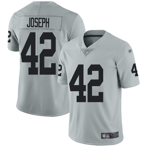 Men Oakland Raiders Limited Silver Karl Joseph Jersey NFL Football #42 Inverted Legend Jersey->oakland raiders->NFL Jersey